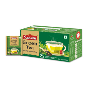 Sugandh Pure Green Tea - 25 Teabags - 100% Natural