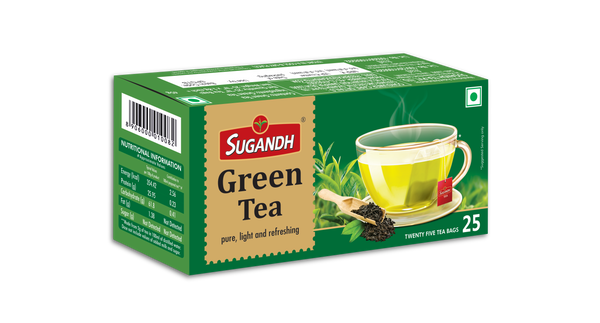 Sugandh Pure Green Tea - 25 Teabags - 100% Natural