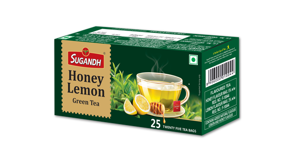 Sugandh Honey Lemon Green Tea - 25 Teabags - 100% Natural