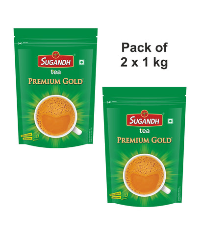 Sugandh Tea Premium Gold 2 kg (Pack of 2 x 1 kg Each)