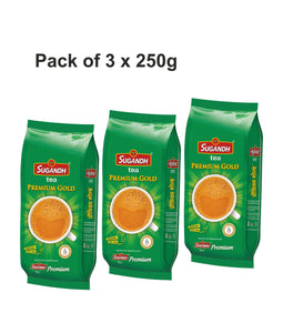 Sugandh Tea Premium Gold 750g (Pack of 3 x 250g Each)